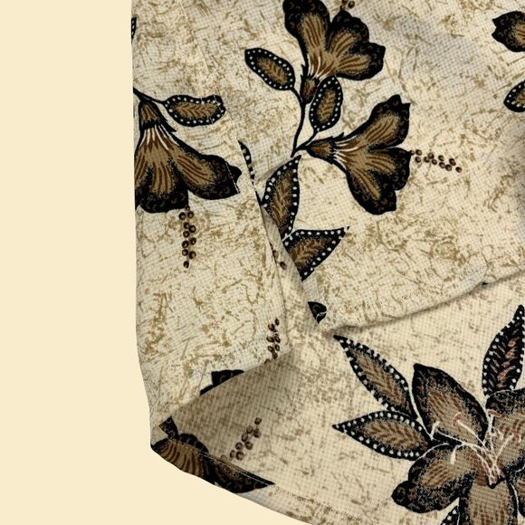 Vintage Alfred Dunner 90s blouse, size 14 beige floral blouse 1990s button down - Picture 2 of 9